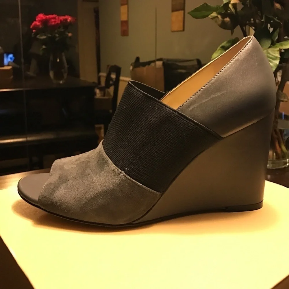 Karl lagerfeld Paris Black open toe wedge